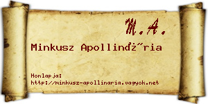 Minkusz Apollinária névjegykártya